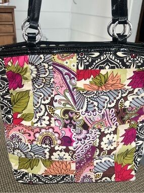 Vera Bradley Patchwork Medley Floral Purse Tote Bag - Pink Multicolor